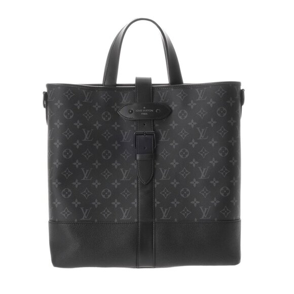 LOUIS VUITTON Monogram Eclipse Saumur Tote 2WAY Black/Noir - Picture 1 of 12